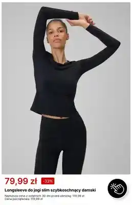 Longsleeve do jogi slim szybkoschnący damski