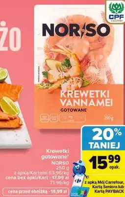 Carrefour Krewetki gotowane NORSO oferta