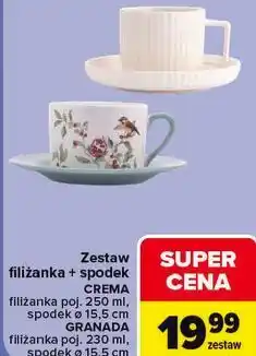 Carrefour Zestaw filiżanka + spodek CREMA, GRANADA oferta