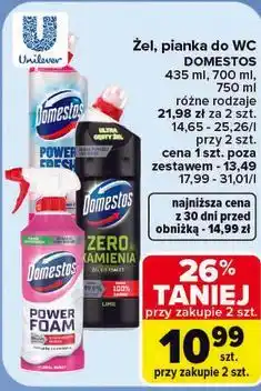 Carrefour Żel, pianka do WC Domestos oferta