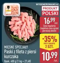 ALDI Mięsne Specjały Paski z fileta z piersi kurczaka oferta