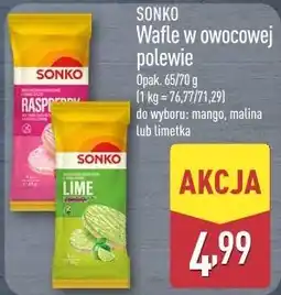 ALDI Sonko Wafle w owocowej polewie oferta