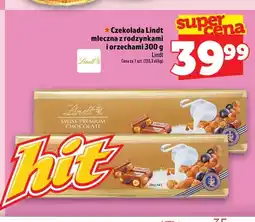 Topaz Czekolada Lindt mleczna z rodzynkami i orzechami oferta