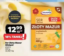 Netto Ser Złoty Mazur w plastrach Mlekpol oferta