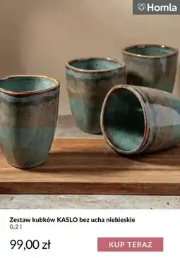 Homla Zestaw kubków Kaslo bez ucha niebieskie 0,2 l Homla oferta
