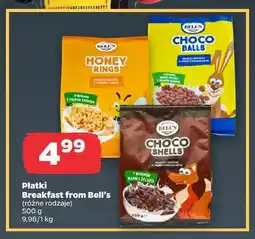 Netto Płatki Breakfast from Bell's Honey Rings oferta