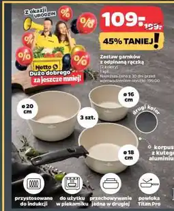 Netto Zestaw garnków z odpinaną rączką oferta