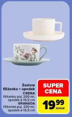 Carrefour Zestaw filiżanka + spodek oferta