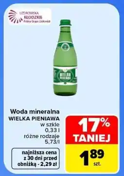 Carrefour Woda mineralna WIELKA PIENIAWA oferta
