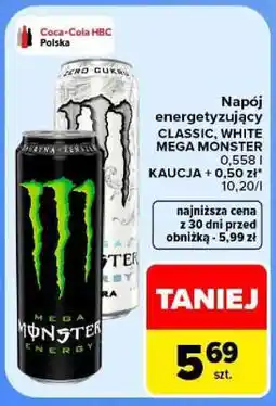 Carrefour Napój energetyzujący CLASSIC, WHITE MEGA MONSTER oferta