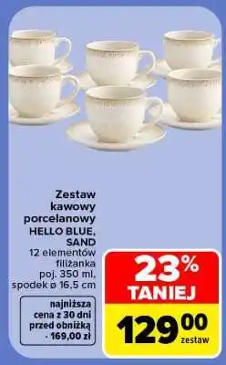 Carrefour Zestaw kawowy porcelanowy HELLO BLUE, SAND oferta
