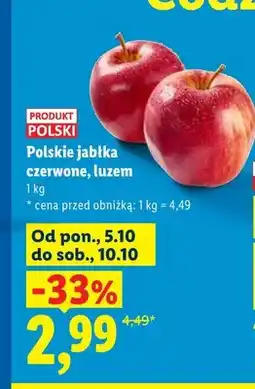 Lidl Jabłka czerwone polskie oferta