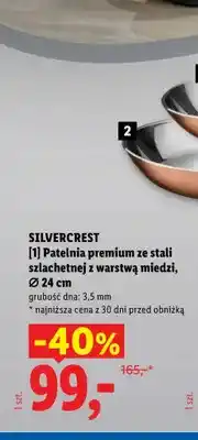 Lidl Patelnia premium ze stali szlachetnej z warstwą miedzi 24 cm SilverCrest oferta