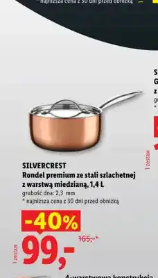 Lidl Rondel premium ze stali szlachetnej z warstwą miedzianą 1,4 l Silvercrest oferta