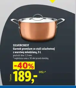 Lidl Garnek premium ze stali szlachetnej z warstwą miedzianą 5 l Silvercrest oferta