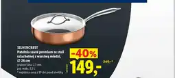 Lidl Patelnia sauté premium ze stali szlachetnej z warstwą miedzi 24 cm Silvercrest oferta