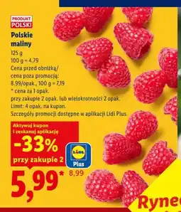 Lidl Maliny polskie Ryneczek Lidla oferta
