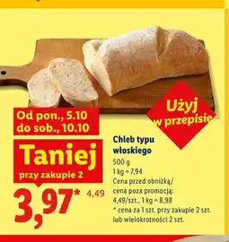 Lidl Chleb typu włoskiego oferta