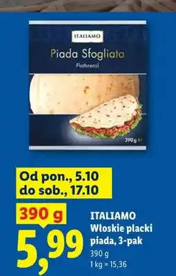 Lidl Włoskie placki piada 3-pak Italiamo oferta
