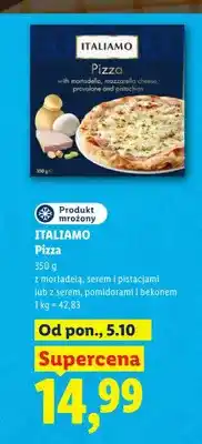 Lidl Pizza z mortadelą, serem i pistacjami Italiamo oferta