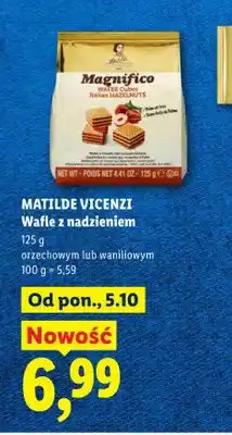 Lidl Wafle z nadzieniem orzechowym Matilde Vicenzi oferta
