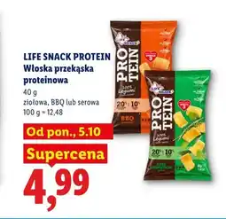 Lidl Włoska przekąska proteinowa ziołowa Life Snack Protein oferta