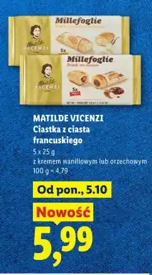 Lidl Ciastka z ciasta francuskiego z kremem waniliowym Matilde Vicenzi oferta