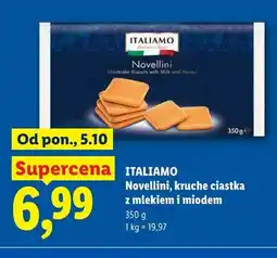 Lidl Novellini kruche ciastka z mlekiem i miodem Italiamo oferta