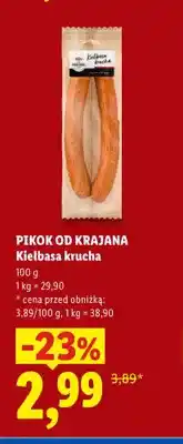 Lidl Kiełbasa krucha Pikok od Krajana oferta