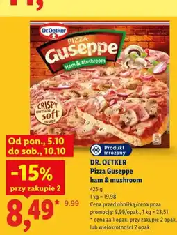 Lidl Pizza Guseppe ham & mushroom Dr. Oetker oferta