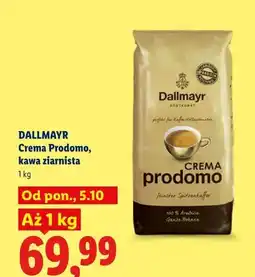 Lidl Kawa ziarnista Crema Prodomo Dallmayr oferta