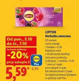 Lidl Herbatka owocowa Lipton oferta