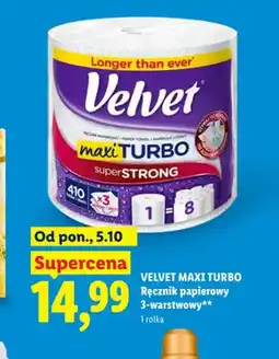 Lidl Ręcznik papierowy 3-warstwowy Velvet Maxi Turbo oferta