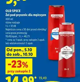 Lidl Żel pod prysznic dla mężczyzn Whitewater Old Spice oferta