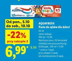 Lidl Pasta do zębów dla dzieci Aquafresh oferta
