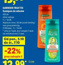 Lidl Szampon do włosów Goodbye Damage Garnier Fructis oferta