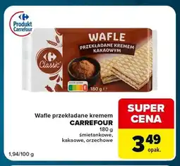 Globi Wafle przekładane kremem Carrefour orzechowe oferta
