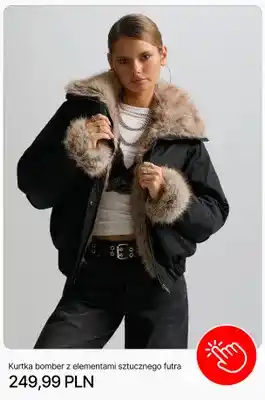 Cropp Kurtka bomber z elementami sztucznego futra Cropp oferta