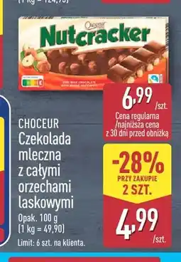 ALDI Czekolada mleczna z całymi orzechami laskowymi Choceur oferta