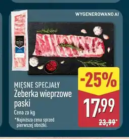 ALDI Żeberka wieprzowe paski Mięsne Specjały oferta