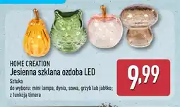 ALDI Jesienna szklana ozdoba LED mini lampa Home Creation oferta