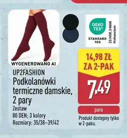 ALDI Podkolanówki termiczne damskie 2-pak UP2Fashion oferta