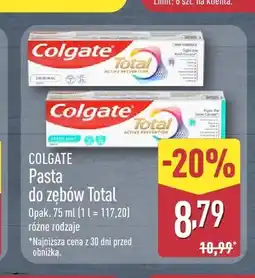 ALDI Pasta do zębów Total Colgate oferta