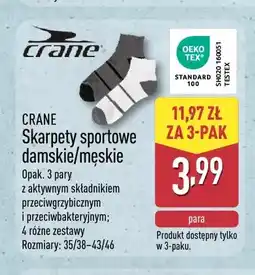 ALDI Skarpety sportowe damskie/męskie 3-pak Crane oferta