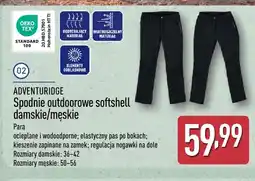 ALDI Spodnie outdoorowe softshell damskie Adventuridge oferta