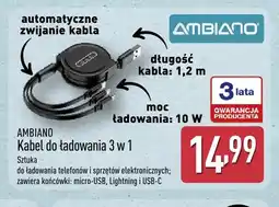 ALDI Kabel do ładowania 3 w 1 Ambiano oferta