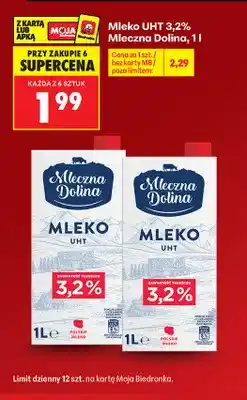 Biedronka Mleko UHT Mleczna Dolina 3,2% oferta