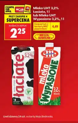 Biedronka Mleko UHT Wypasione Mlekovita 3,2% oferta