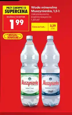 Biedronka Woda mineralna gazowana Muszynianka niskonasycona oferta