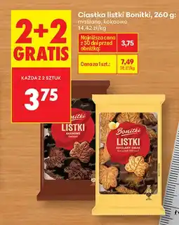 Biedronka Ciastka listki Bonitki kakaowe oferta